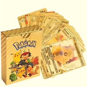 55 Pokemon gold foil Card Pack Vmax Rare GX Gold Card Brand New Factory sealed